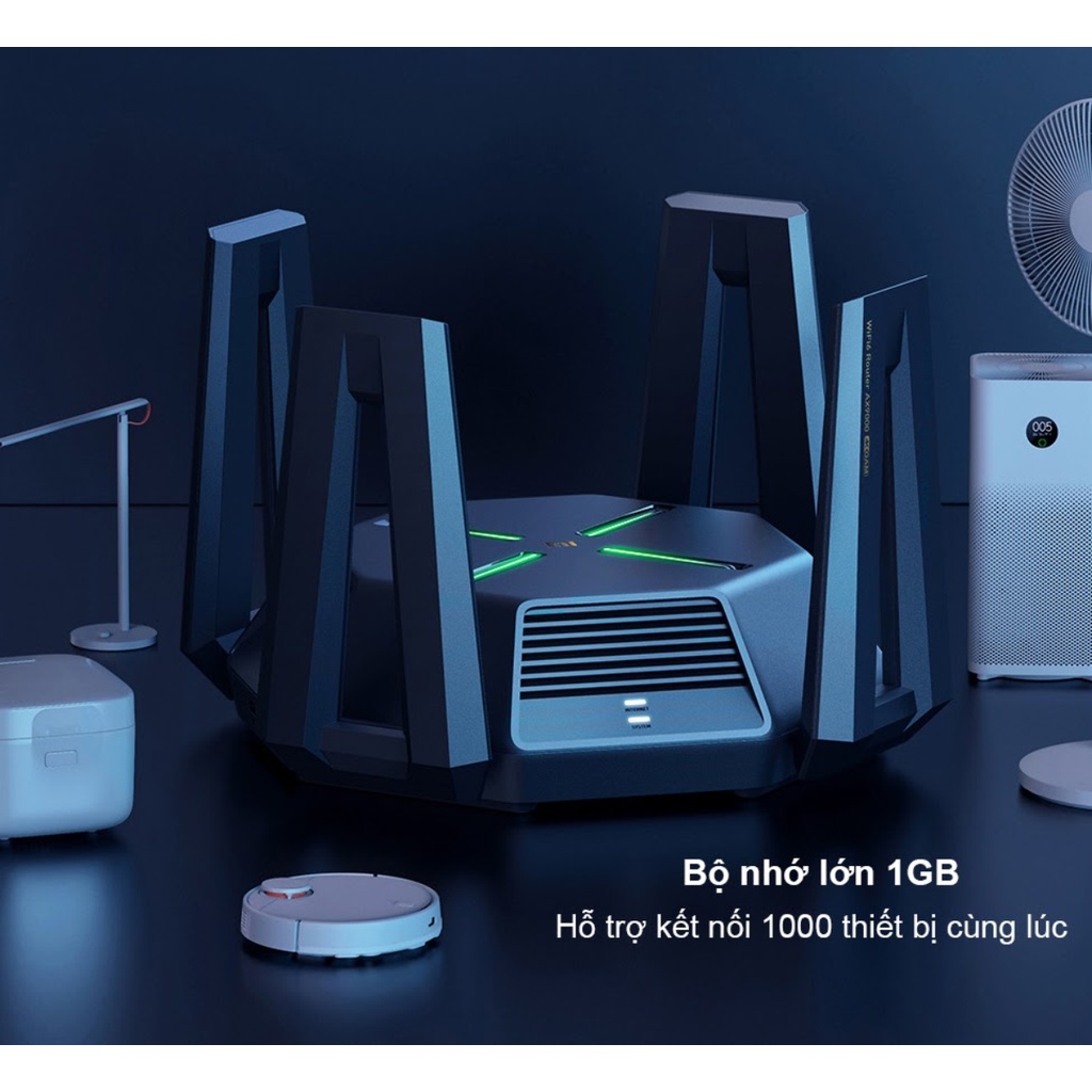 Xiaomi AIoT AX9000 Phát Wifi 6 3 Băng Tần Phiên Bảng Gaming Quad-Core CPU 1GB RAM 4K QAM