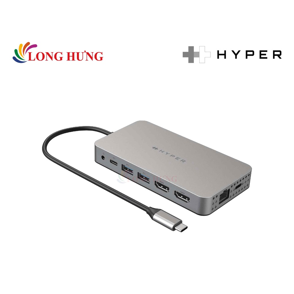 [Mã SKAMSALE03 giảm 10% đơn 200k] Cổng chuyển đổi HyperDrive 10-in-1 Dual HDMI USB-C Hub HDM1H - Hàng chính hãng