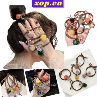 Dây buộc tóc chun đính đá cực kỳ cu te xop.vn