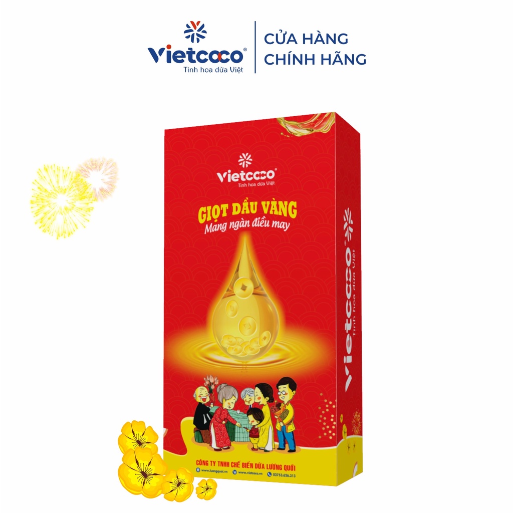 [COMBO TẾT NGÀN ĐIỀU MAY] COMBO 2 CHAI DẦU DỪA VIETCOCO 100% NGUYÊN CHẤT - CHAI 1L