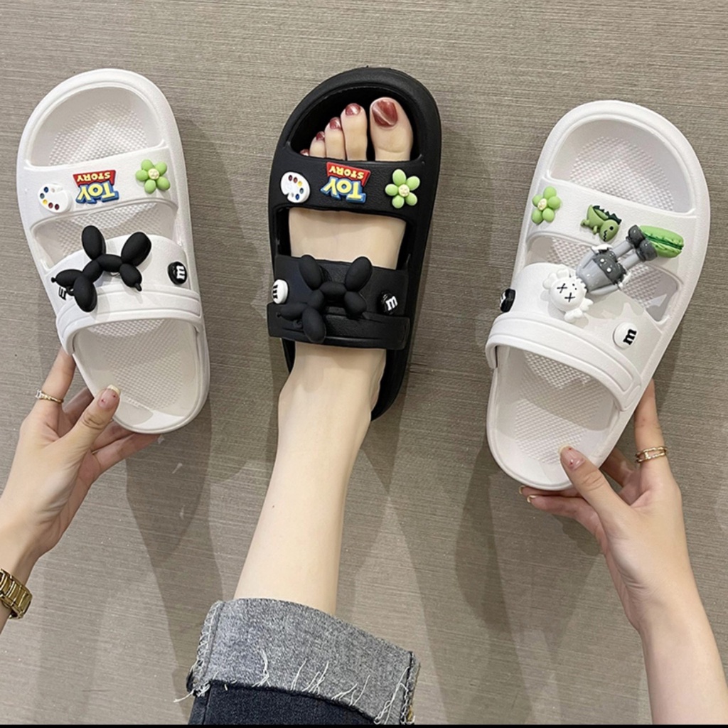 Sandal nam nữ ( ILU-Bearbrick) - Đế 5cm - Quai hâu cao cấp - Đi được 2 kiểu