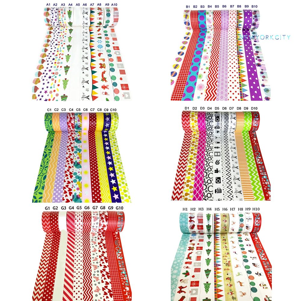 Cuộn Băng Dính Washi 500cm Họa Tiết Hoạt Hình Trang Trí Giáng Sinh