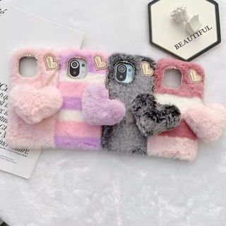 Ốp Điện Thoại Gắn Mặt Hình Trái Tim Bằng Lông Bảo Vệ Cho SAMSUNG S9 S10 S20 S21 S22 S30 PLUS S20 S21 S22 S30 ULTRA
