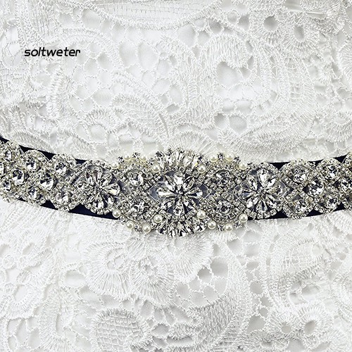 Thắt Lưng Satin Đính Đá Lấp Lánh Dành Cho Cô Dâu