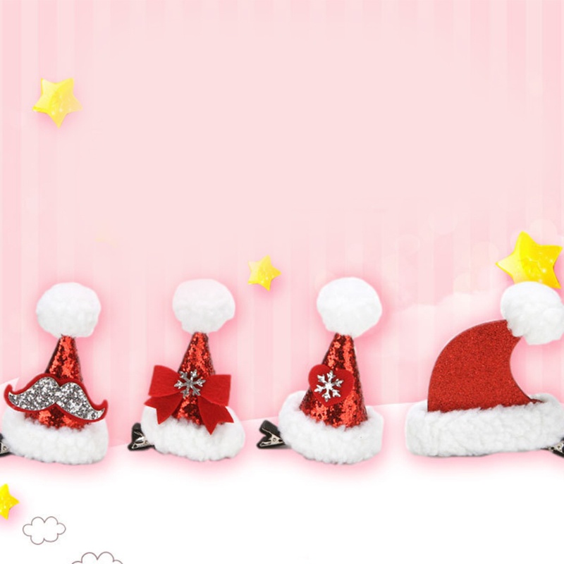 Kẹp Tóc Hóa Trang Hình Nón Giáng Sinh &amp; Trái Tim