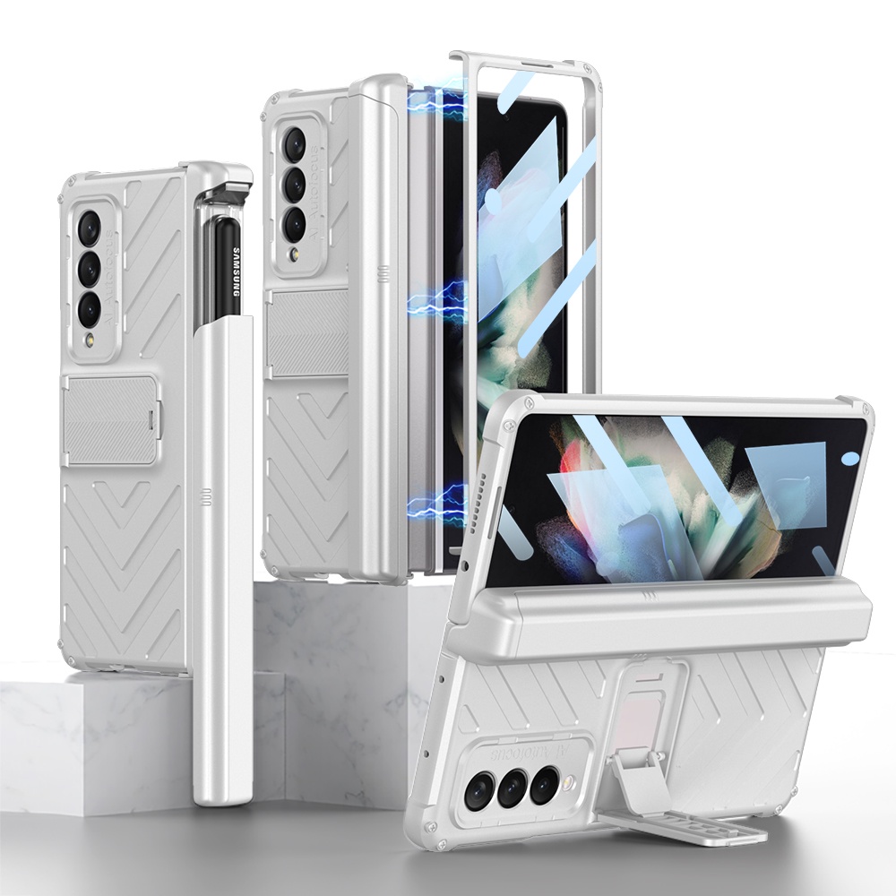 Ốp Điện Thoại Nắp Gập Từ Tính Có Ngăn Đựng Bút & Giá Đỡ Cho Samsung Galaxy Z Fold 4 5G Fold3