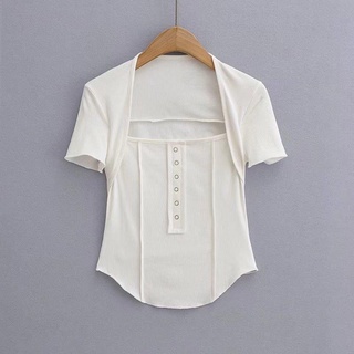 Áo thun gân cotton [ảnh thật]