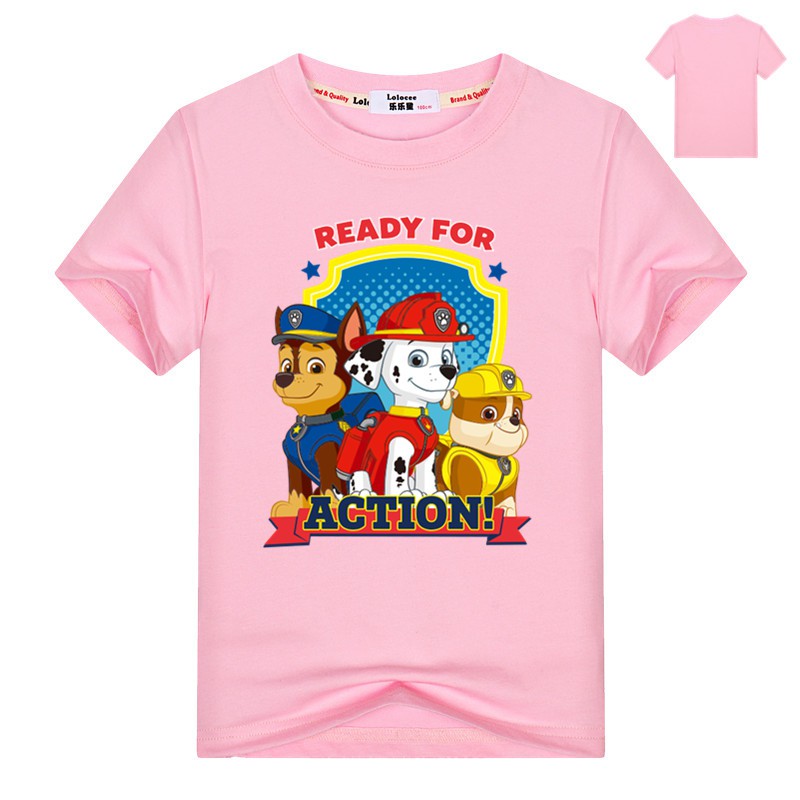 Áo thun tay ngắn in hình hoạt hình Biệt đội Paw Patrol cho bé