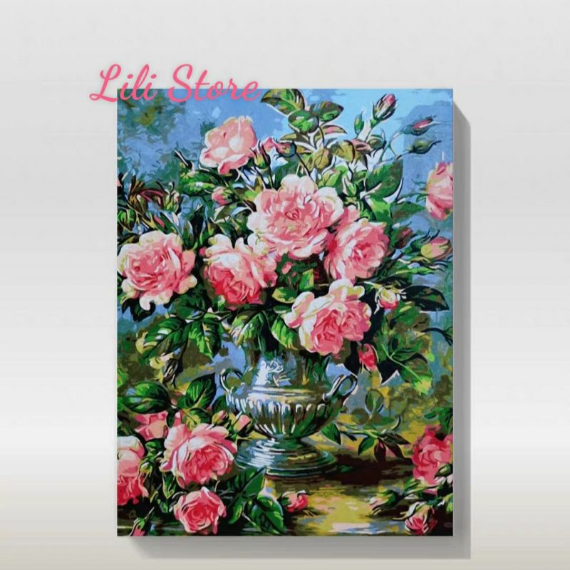 [CÓ SẴN] Tranh sơn dầu số hóa tự tô DIY khổ 40x50cm khung căng sẵn- tranh về hoa đẹp nhất