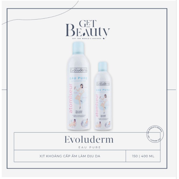 XỊT KHOÁNG EVOLUDERM GIÚP DƯỠNG ẨM CẤP NƯỚC VÀ LÀM DỊU LÀN DA 150ML | 400ML