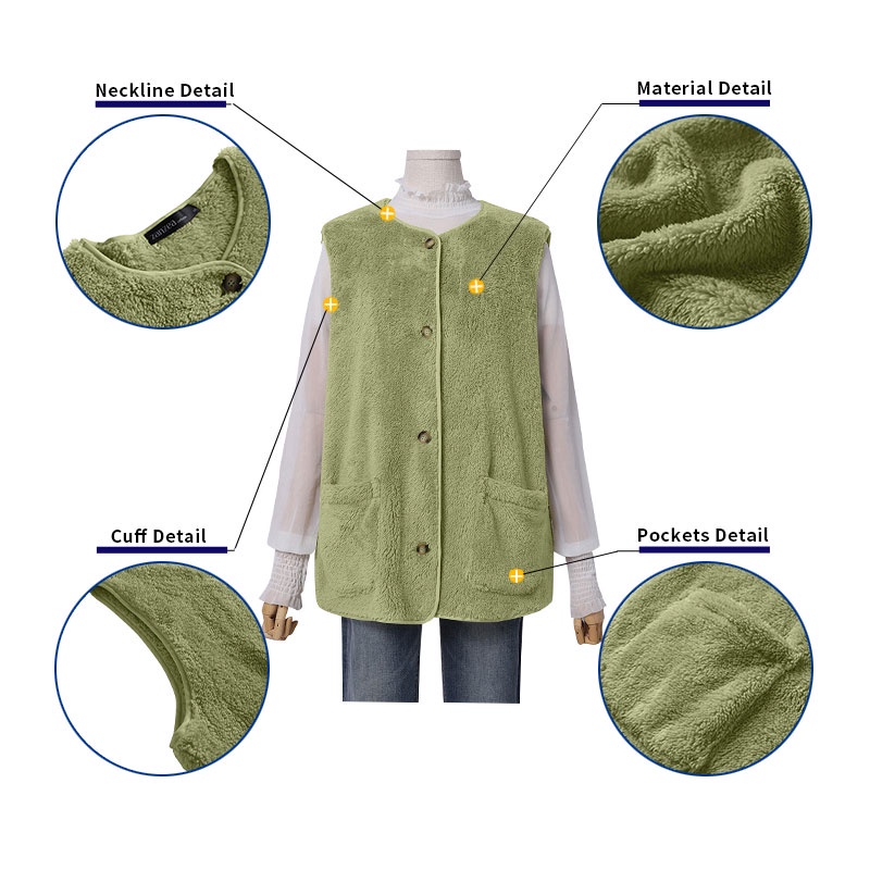 Áo khoác ZANZEA sát nách cổ tròn có hàng nút phía trước thiết kế đơn giản thời trang mùa đông cho nữ | BigBuy360 - bigbuy360.vn