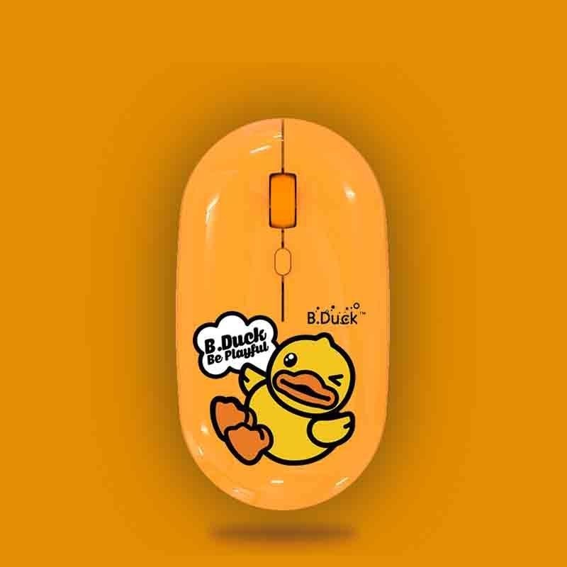 Chuột Máy Tính Không Dây Hình Vịt Vàng Nhỏ Có Thể Sạc Lại Cho Laptop