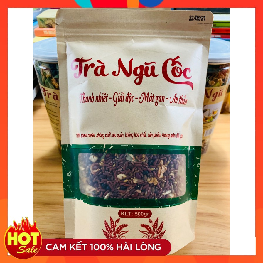 Trà Ngũ Cốc (Gói 500g) Trà, Hoa Nhài, Gạo Lứt Huyết Rồng