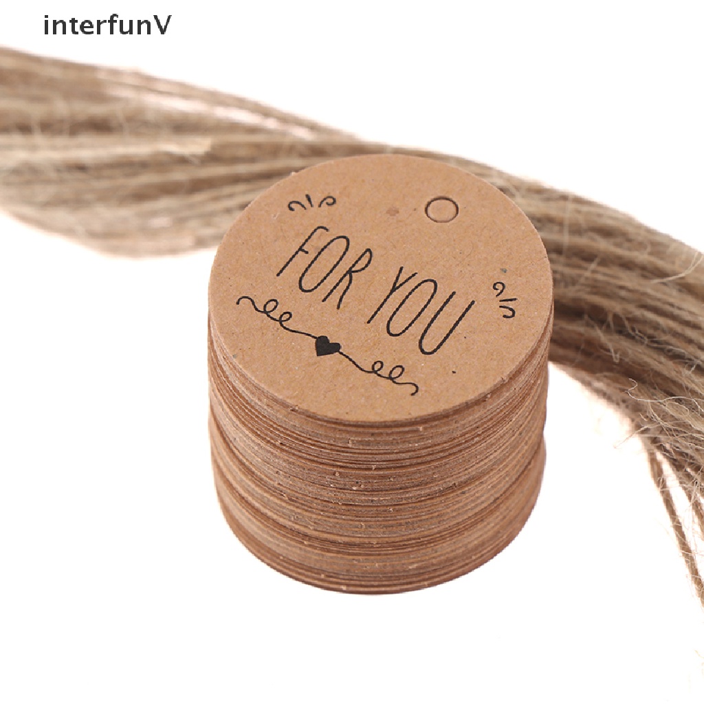 Set 100 Nhãn Giấy Kraft In Chữ you Dùng Trang Trí Gói Quà