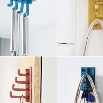 Móc xoay 4 chấu treo đồ dán tường đa năng, treo chìa khóa ,vật dụng cá nhân tiện lợi 88119