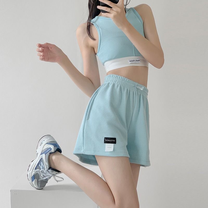 Quần Short Thể Thao Lưng Thun Ống Rộng Phong Cách Hàn Quốc Dành Cho Nữ