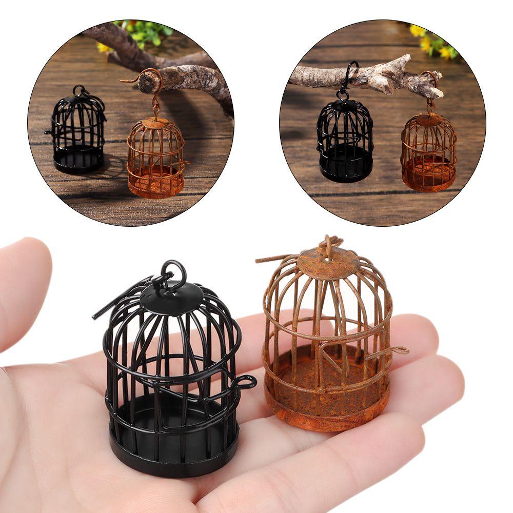 RAINBOW Mô Hình Lồng Chim Mini Bằng Kim Loại Trang Trí Nhà Búp Bê
