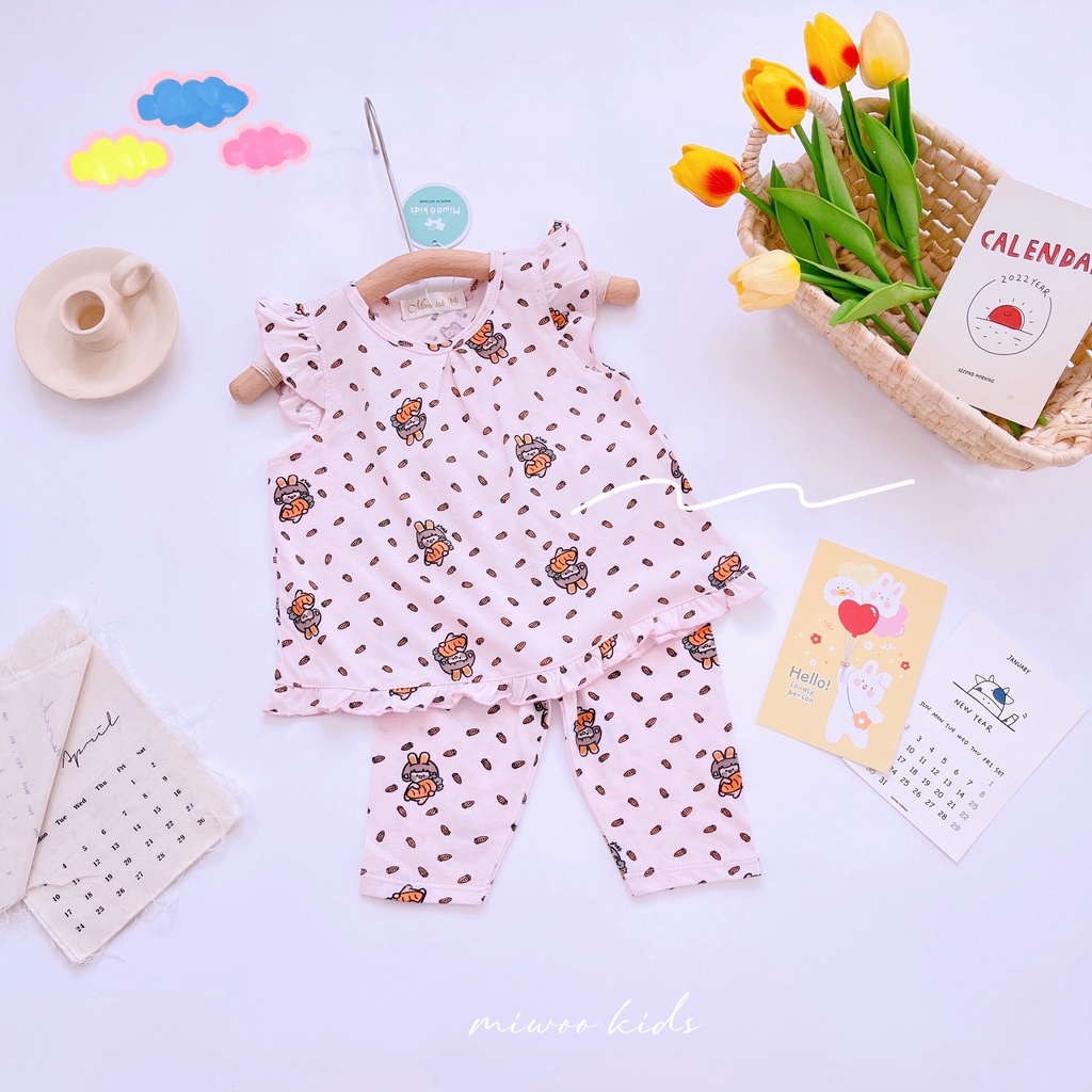 Bộ thun cotton lửng cánh tiên Miwoo kids họa tiết siêu dễ thương cho bé bảng 6