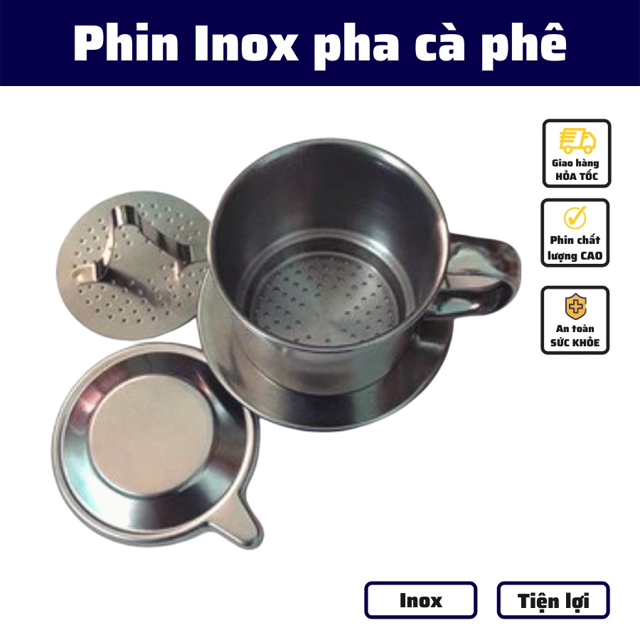 Phin Inox pha cafe nguyên chất cao cấp phin nhôm trung nguyên nắp vặn giữ hương vị đậm đà truyền thống