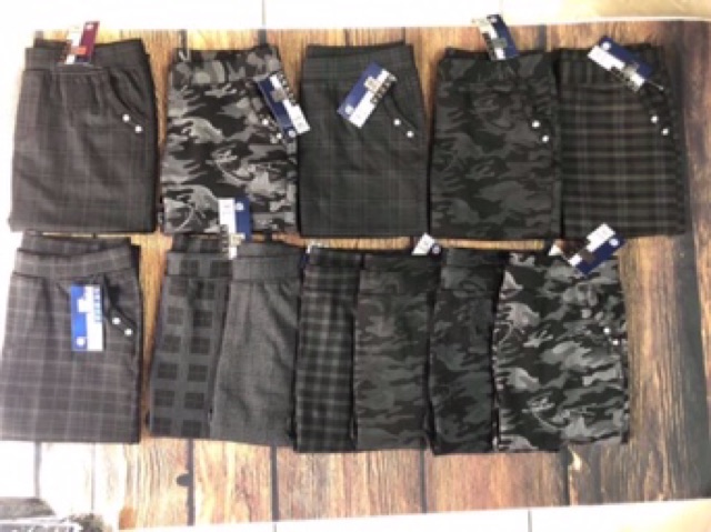 Quần dài cotton sọc cotton lưng thun