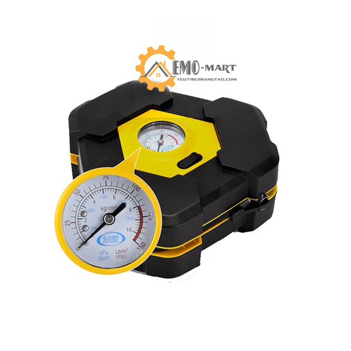 Máy nén khí bơm hơi V4 mini ⚡️ 𝗕𝗛 𝟭𝟮 𝗧𝗛𝗔́𝗡𝗚⚡️ Nguồn điện 12V - Có đồng hồ đo áp suất