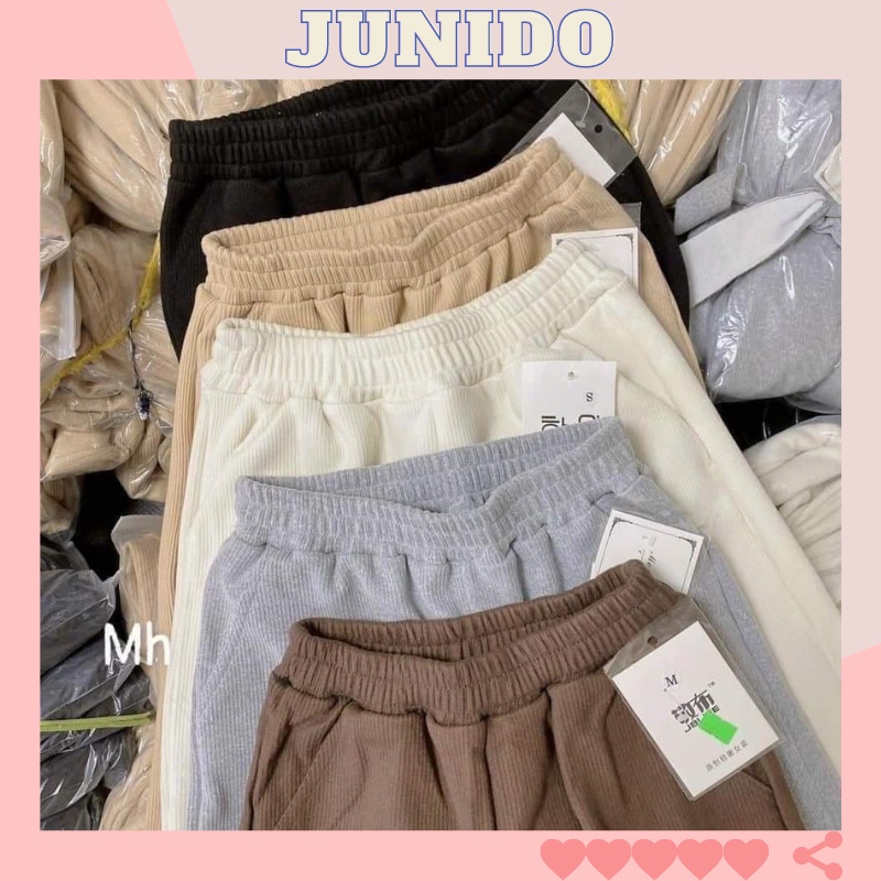 Quẩn Nỉ Tăm Basic Bo Ống Nữ Nhiều Màu JUNIDO