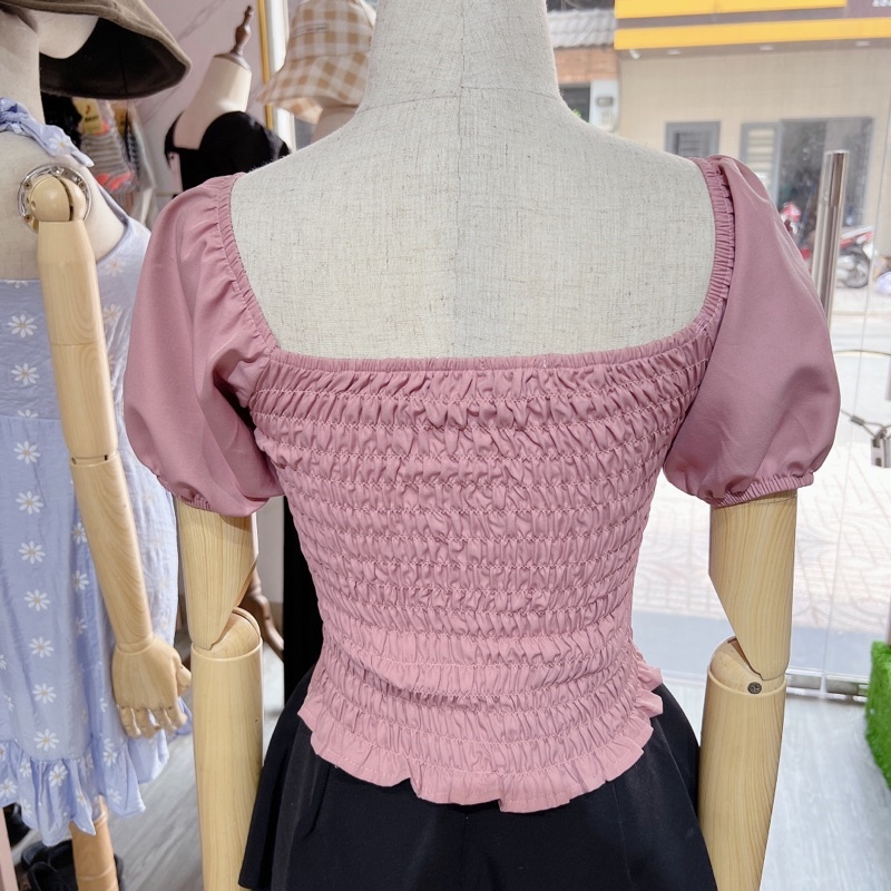 Áo croptop nơ ngực có nhiều màu Lovi