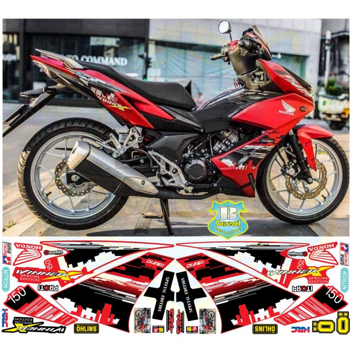 ( Quí khách vui lòng mang ra tiệm cho thợ dán ) Tem winner X thành phố đỏ nhám