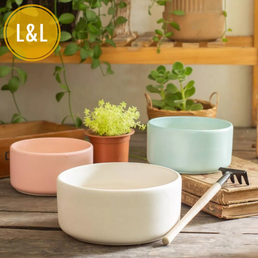COMBO 02 Chậu sứ Bát Tràng Hình Kim Cương miệng rộng trồng cây Để Bàn, Cây Nội Thất, Sen Đá, Xương rồng, Cây Bonsa