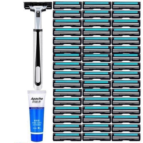 Dùng Cho Nam - Bộ Dao Cạo Râu 30 Lưỡi Kèm 1 Chai Kem Chính Hãng Mới