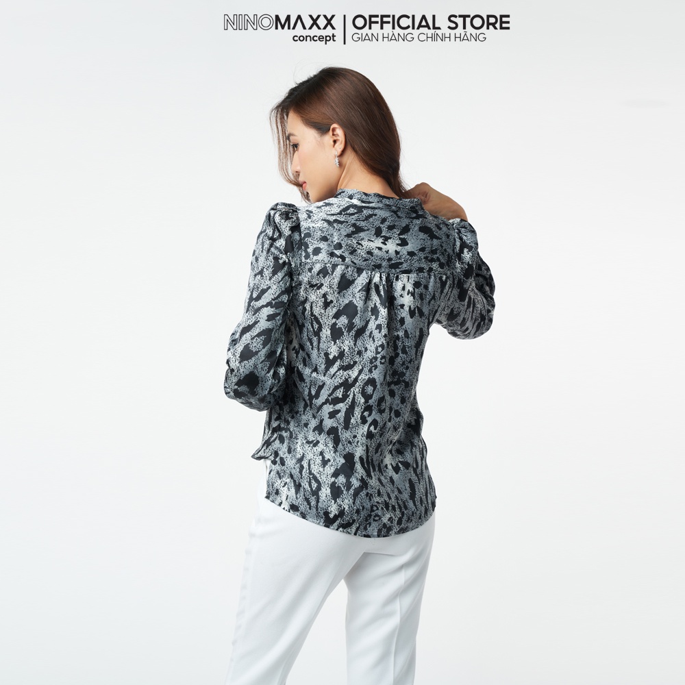 N&amp;M Áo Kiểu Sơ Mi Nữ Họa Tiết Tay Dài 2104092