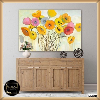 Tranh chữ nhật hình hoa trừu tượng - Tranh treo tường Halo Canvas - Tranh Canvas decor trang trí nhà cửa