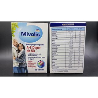 Viên uống A Z ab 50 Mivolis hàng Đức