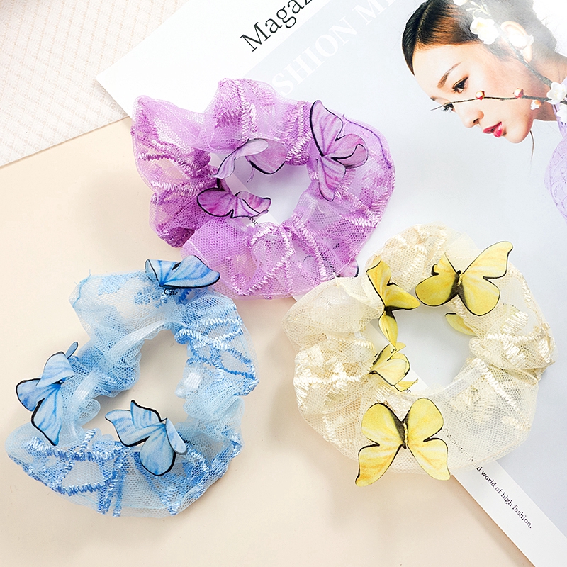 Dây cột tóc đính cánh bướm thanh lịch qpp061201