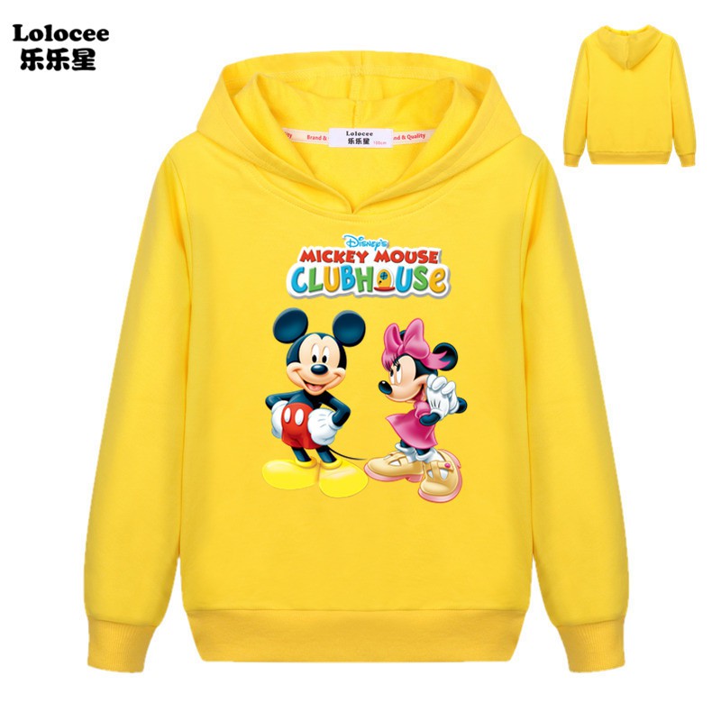 DISNEY Áo Hoodies Có Nón Dài Tay In Hình Chuột Mickey