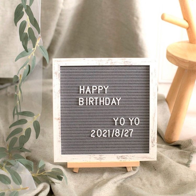 Bảng Gỗ Size 25x25cm Kèm Chữ, Số , Kí Tự Trang Trí Sinh Nhật , Trang Trí Nhà Cửa - Yori Party