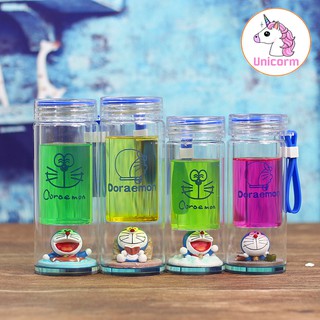 Bình nước thuỷ tinh Doraemon - bình thuỷ tinh doremon cực đẹp ( 2 lớp )