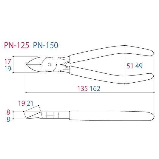 Kìm cắt nhựa 5 inch Tsunoda PN-125