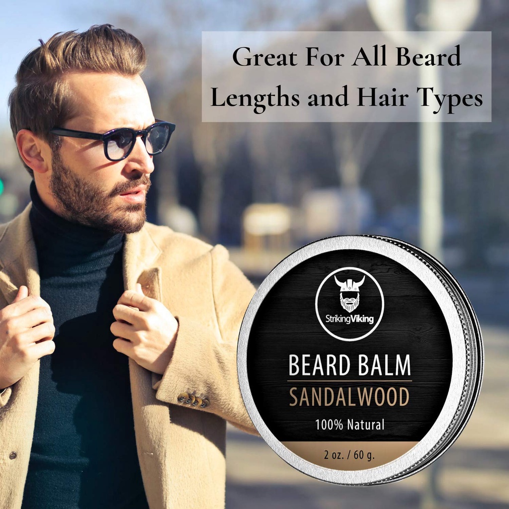 Sáp dưỡng râu Striking Viking hương vani chiết xuất thực vật hữu cơ tự nhiên tạo kiểu cho râu khỏe và mềm