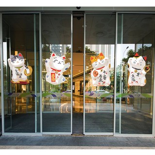 (HCM) [HOT] Decal dán kính 3D chú mèo may mắn Nhật bản AmyShop -decalhcm