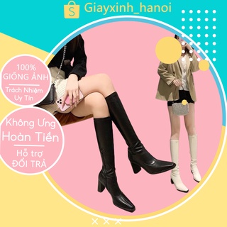 Bốt đùi nữ 7p gót vuông, Bốt nữ cao cổ khoá cạnh đế 7p siêu sang chảnh cho nàng