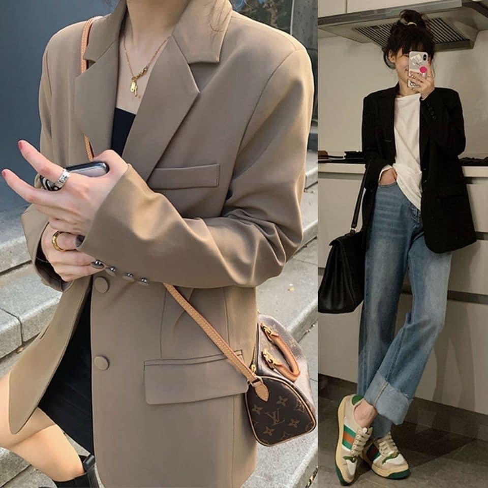 [Mã 88FASHIONSALE giảm 15K đơn 150K] Áo khoác nữ vest blazer hàng Quảng Châu 2 lớp dày đẹp | BigBuy360 - bigbuy360.vn