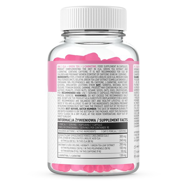 Thực Phẩm Bổ Sung Hỗ Trợ Giảm Mỡ Tự Nhiên Ostrovit CLA + GREEN TEA + CARNITINE 90 viên