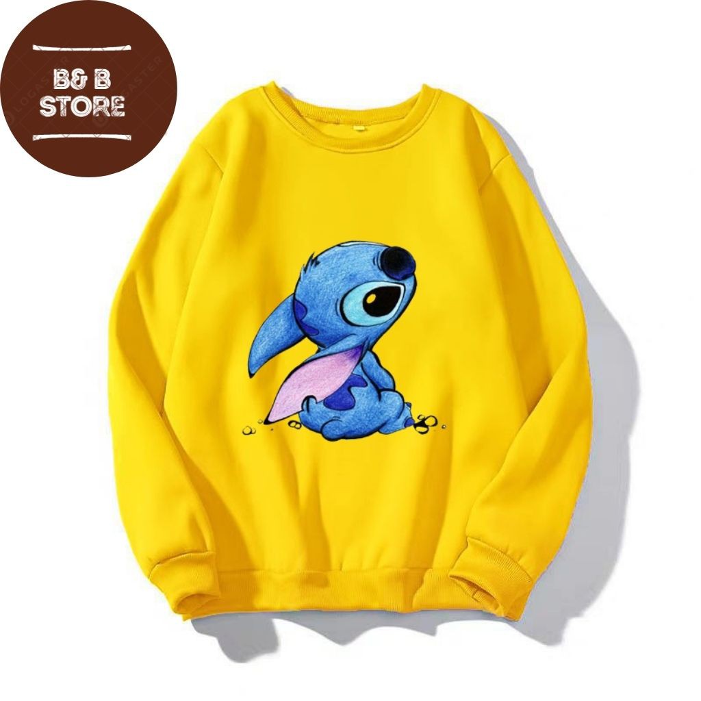 ÁO SWEATER NỈ UNISEX IN STITCH ÁO FORM RỘNG NAM NỮ NHIỀU MÀU