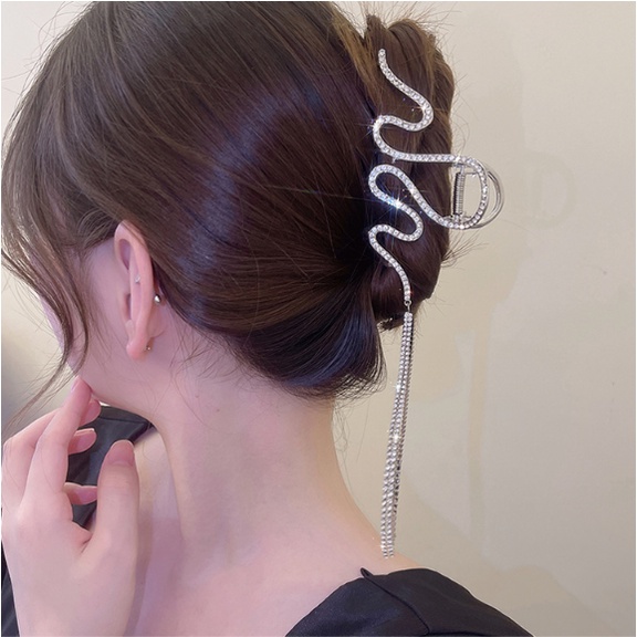 Kẹp Tóc Tua Rua Cố Định Đường Cong Lớn Phong Cách Hàn Quốc Cho Nữ