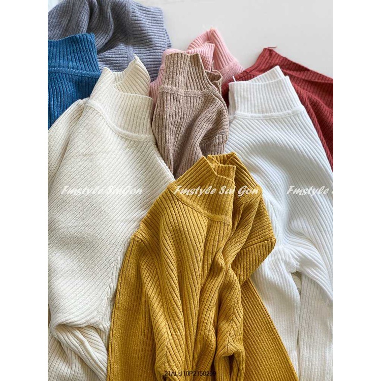 Áo len nữ tay dài cổ cao form đẹp thu đông ulzzang thời trang Fmstyle Saigon 21ALU10P21502