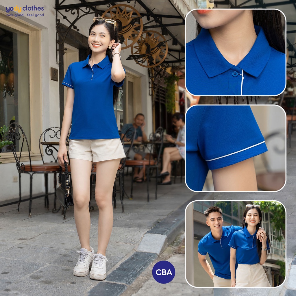 (sale 30%) Áo polo nữ YODY kiểu cơ bản vải mắt chim solid mát mẻ thông thoáng không nhăn APN5404