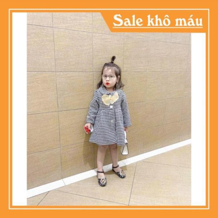 Áo khoác dạ kẻ nơ cho bé gái hàng l1 - Mẫu mới 2021