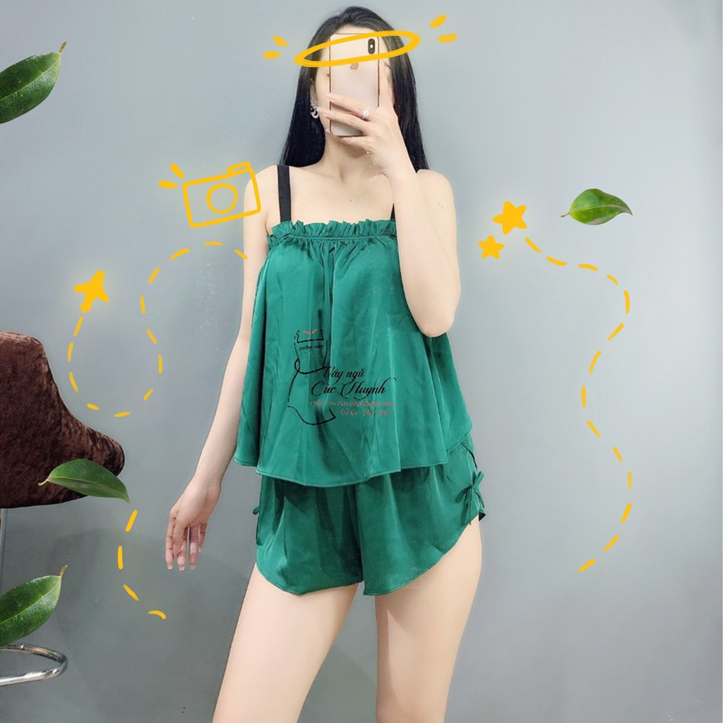 Đồ ngủ nữ sexy bigsize nữ phi lụa cao cấp 2 dây mặc nhà gợi cảm SAMSU FX02