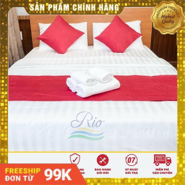 Vỏ Chăn Cotton Khách Sạn RIOTEX Trắng Sọc Kích Thước 1m8x2m/ 2mx2m2